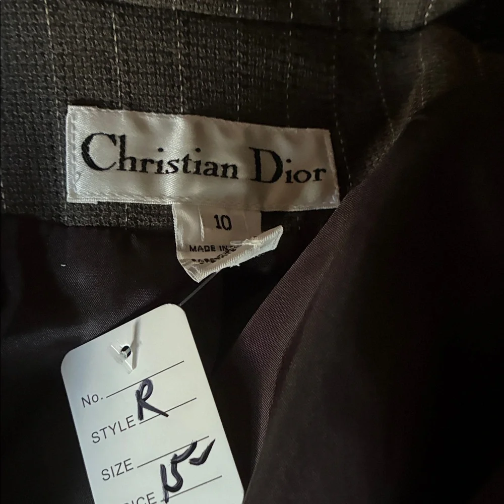 Dior Gray Pinstripe Blazer SIZE 10 VINTAGE